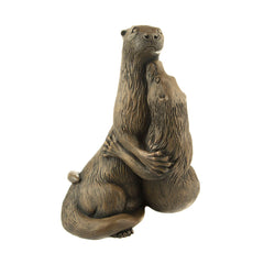 Otter Pair Cold Cast Bronze Sculpture