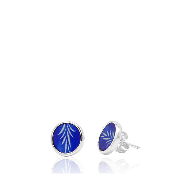 Fern Blue Stud Earrings