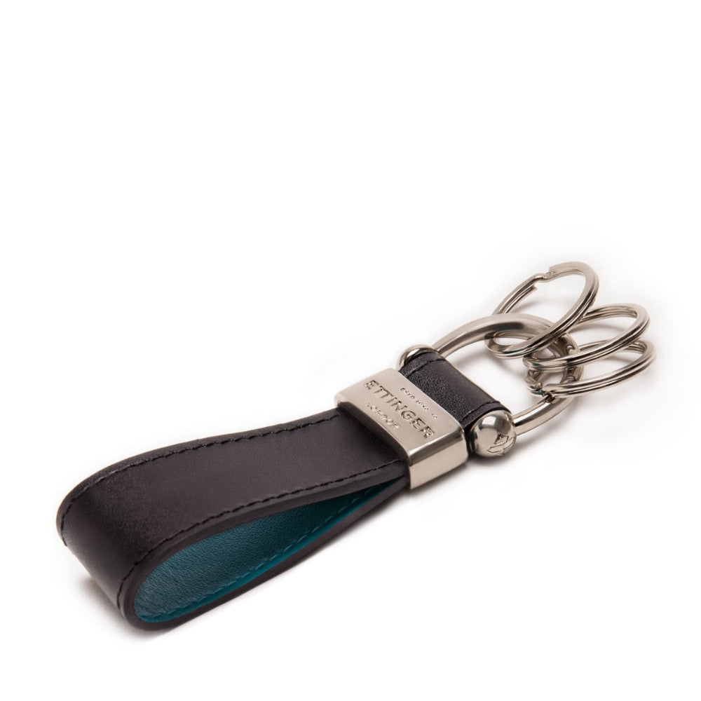 Sterling Stirrup Keyring Two Tone Turquoise