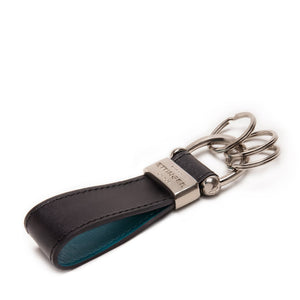 Sterling Stirrup Keyring Two Tone Turquoise
