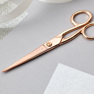 Paper Scissors 7" Rose Gold Plated Carbon Steel