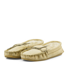 Natural Suede Lambswool Moccasins