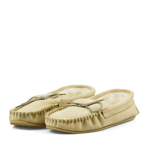Natural Suede Lambswool Moccasins
