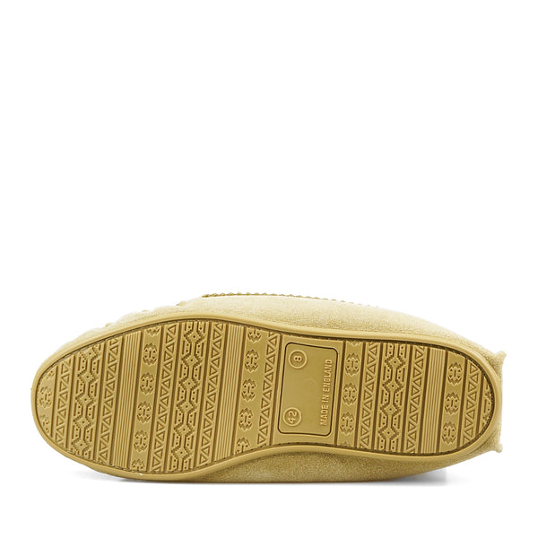 Natural Suede Lambswool Moccasins
