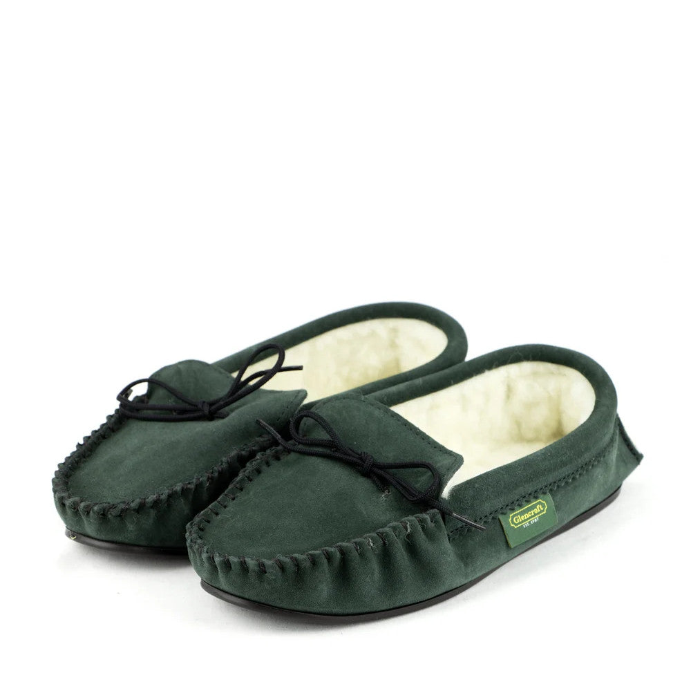Natural Suede Lambswool Moccasins