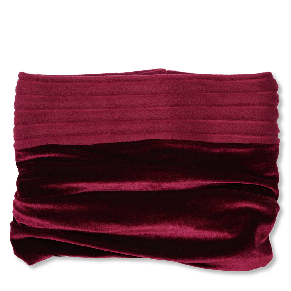 Berry Red Velvet Snood Scarf