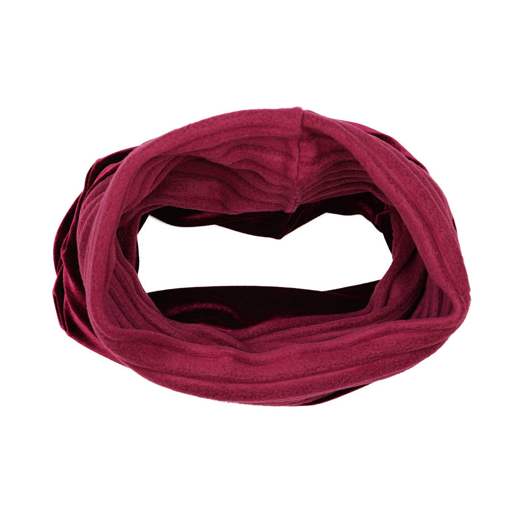 Berry Red Velvet Snood Scarf