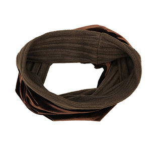 Chocolate Brown Velvet Snood Scarf