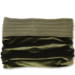 Olive Green Velvet Snood Scarf