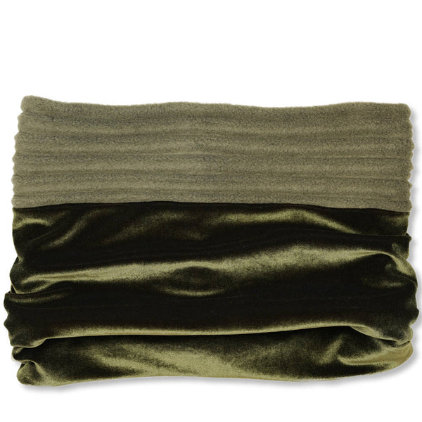 Olive Green Velvet Snood Scarf