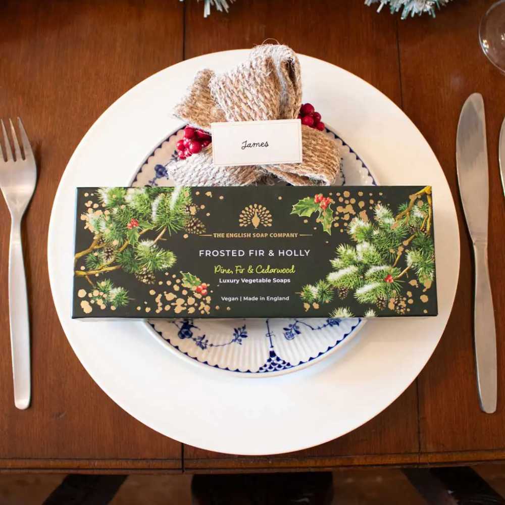 Christmas Tidings Frosted Fir & Holly Triple Soap Gift Box