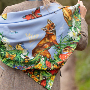Spiritual Awakening Bluebell Large Square Silk Scarf