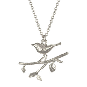 Perched Warbler Bird Necklace