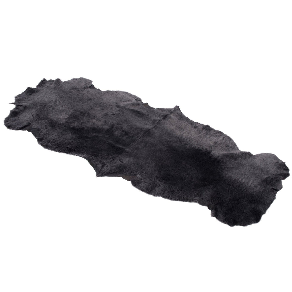 Munros Double Sheepskin Throw Rug Onyx Grey