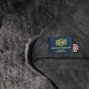 Munros Double Sheepskin Throw Rug Onyx Grey