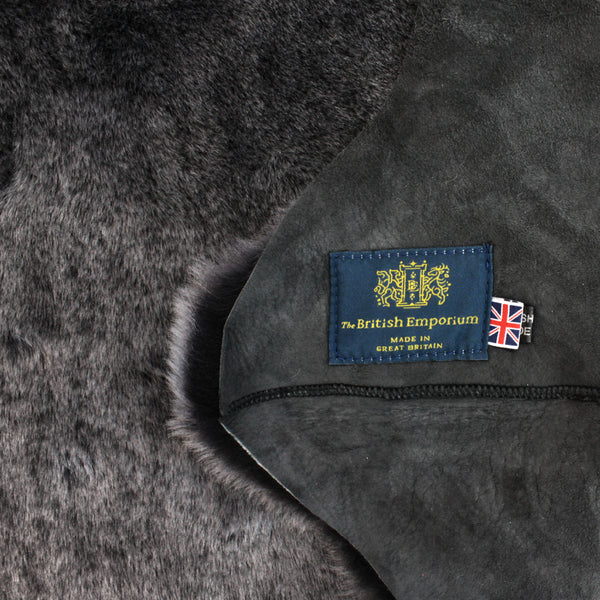 Munros Double Sheepskin Throw Rug Onyx Grey