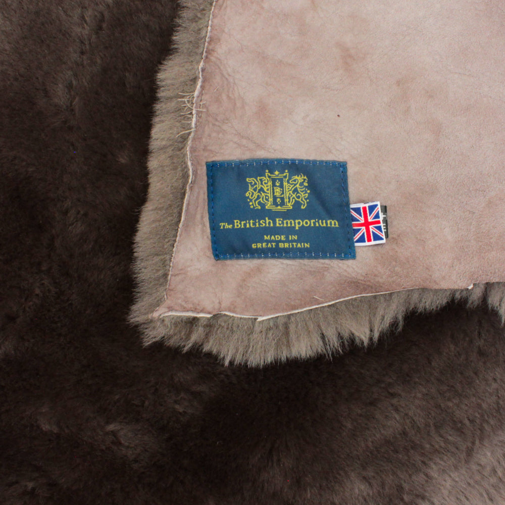 Simms Single Sheepskin Throw Rug Mahogany Brown