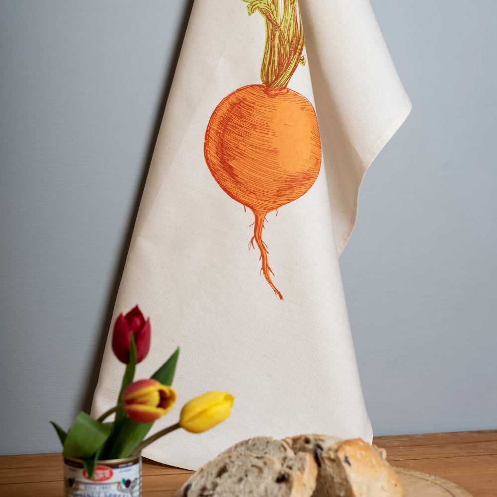 Orange Swede Vegetable Tea Towel