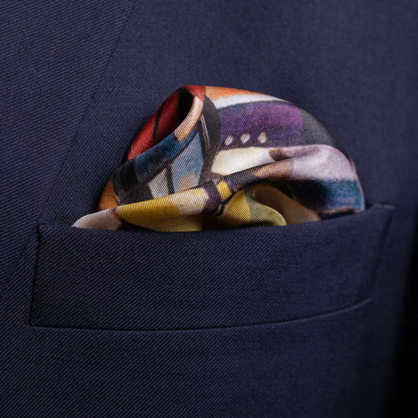 The Rugby Football Match Silk Pocket Square