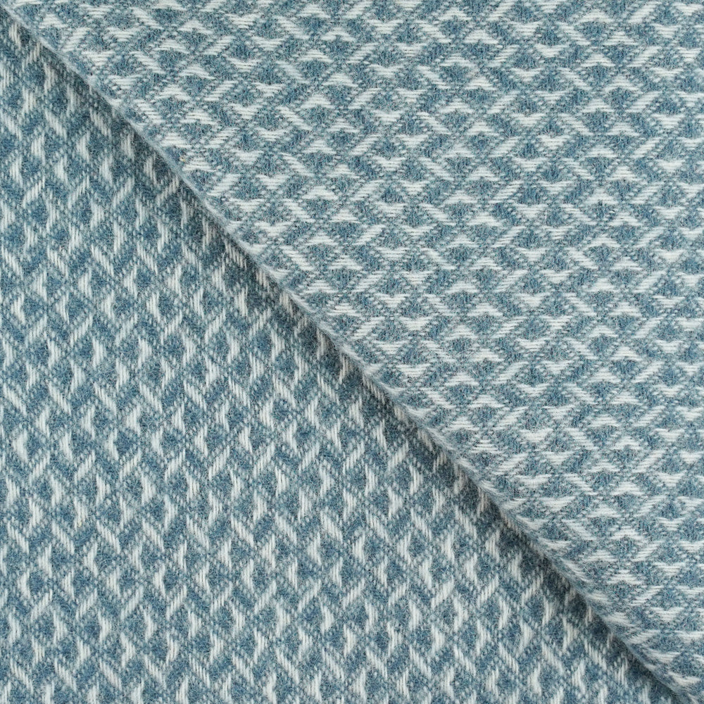 Lymm Pure New Wool Throw Blanket Sterling Blue