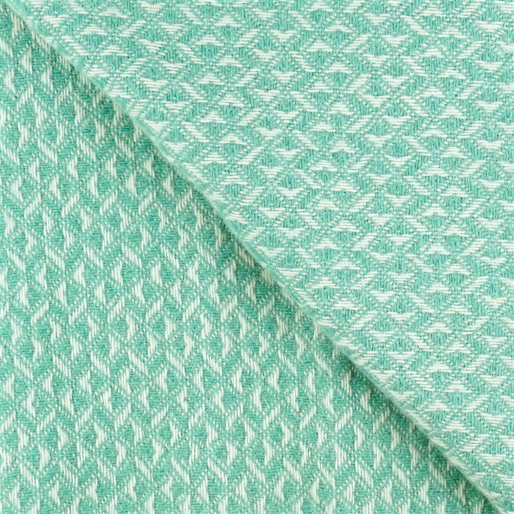 Lymm Pure New Wool Throw Blanket Jade Green