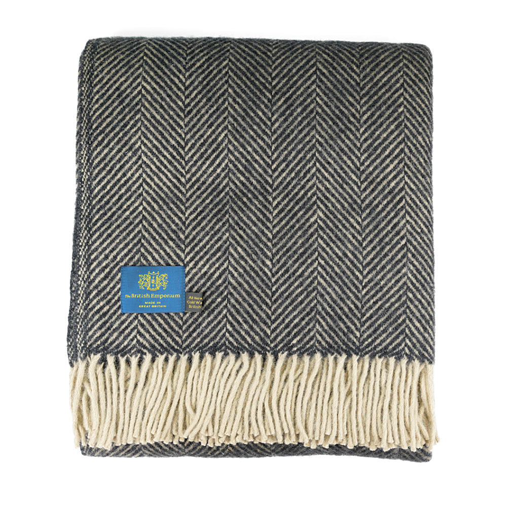 Bibury Pure Wool Throw Blanket Vintage Brown
