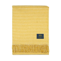 Dunblane Houndstooth Merino Wool Throw Daffodil