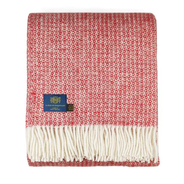 Truro Pure New Wool Throw Blanket Martini Red