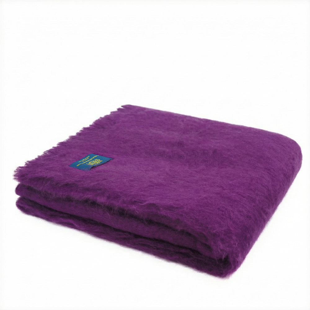 Marylebone Mohair Throw Blanket Boysenberry