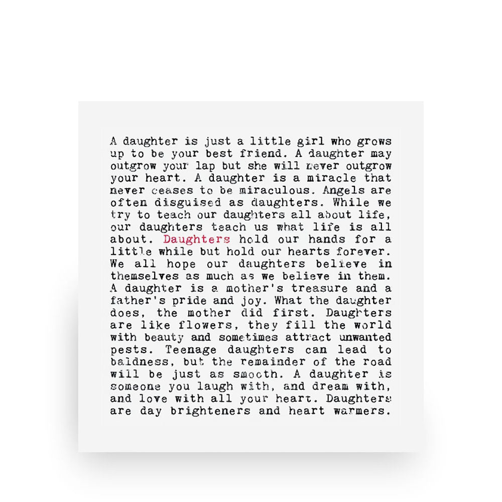 Daughter Quotes Art Print