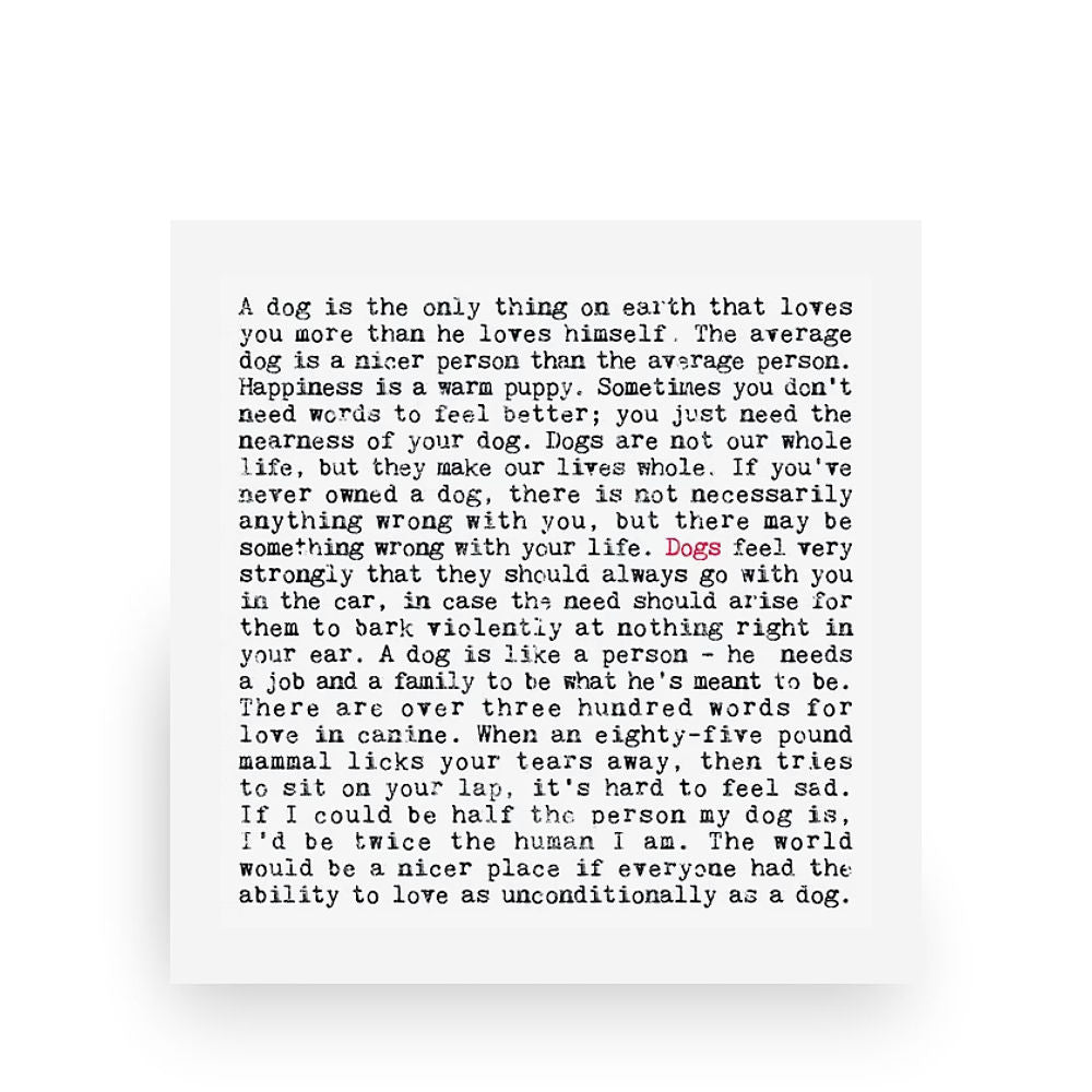 Dogs Quotes Art Print
