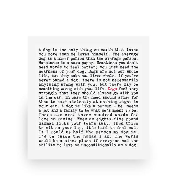 Dogs Quotes Art Print