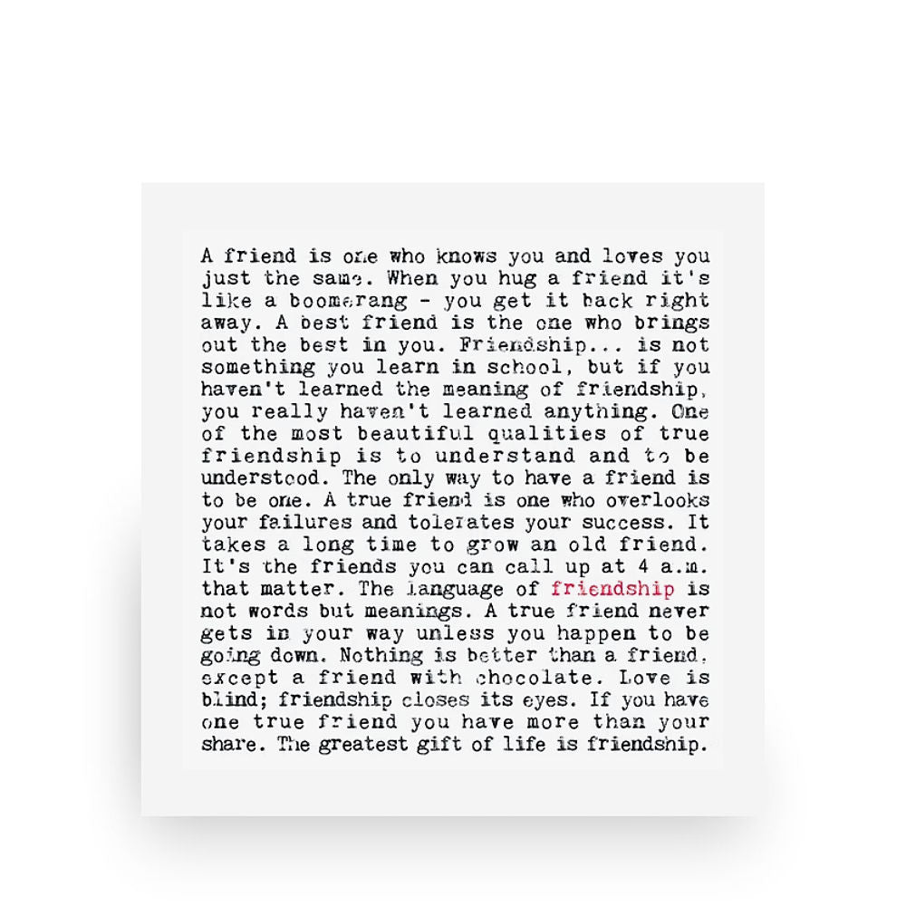 Friendship Quotes Art Print