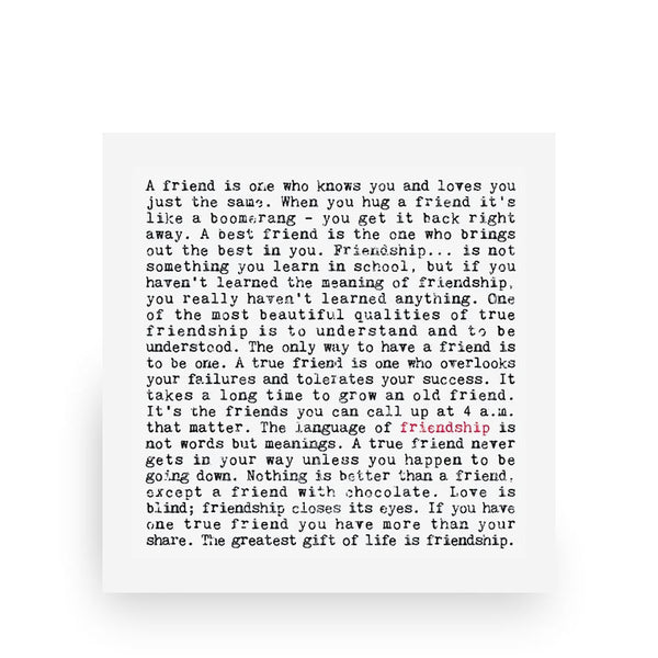 Friendship Quotes Art Print
