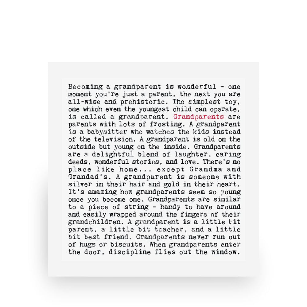 Grandparents Quotes Art Print