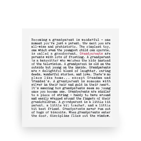 Grandparents Quotes Art Print