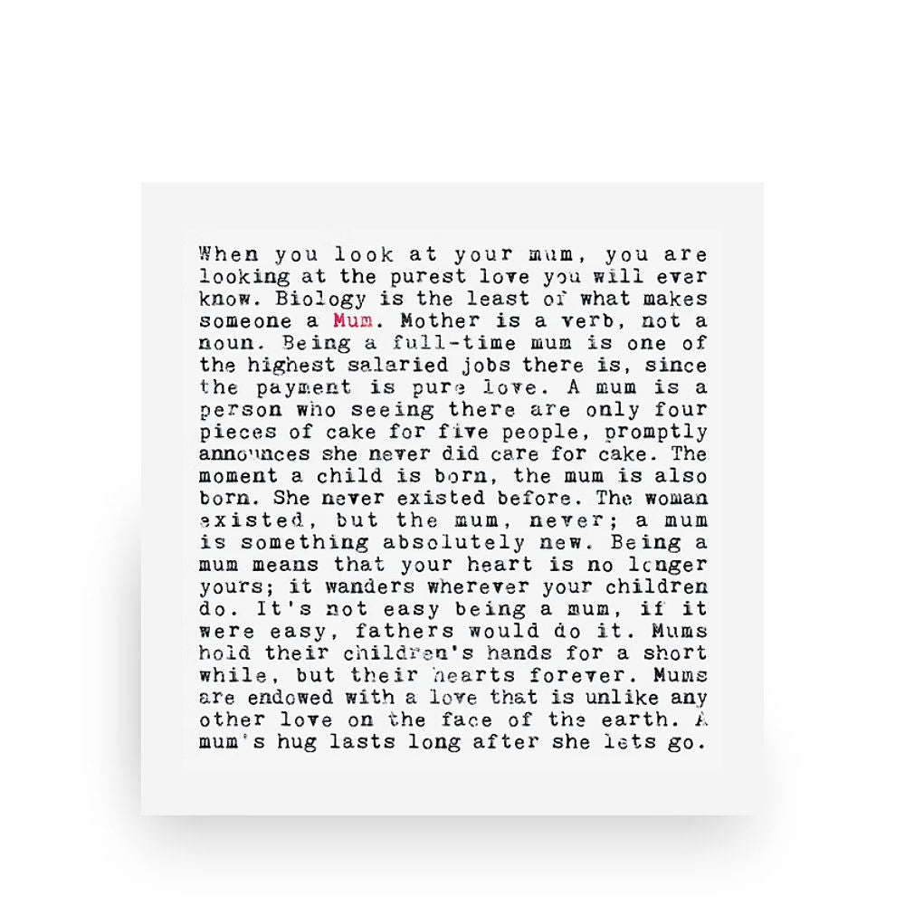 Mum Quotes Art Print