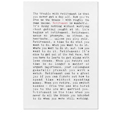 Retirement Quotes Art Print
