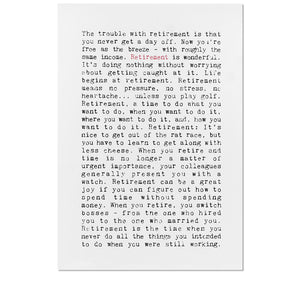 Retirement Quotes Art Print