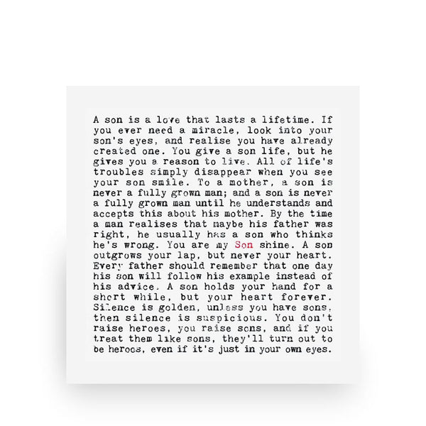Son Quotes Art Print