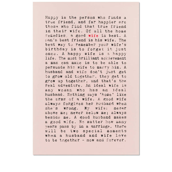 Wife Quotes Art Print