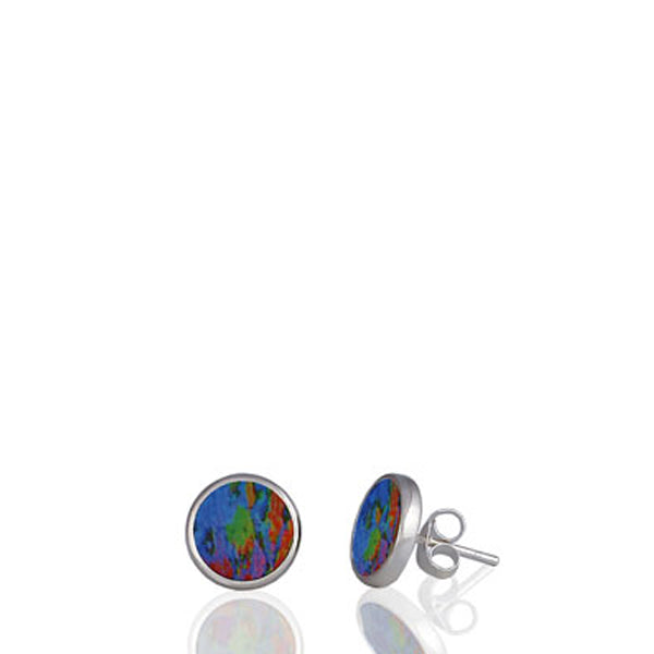 Water Lily Blue Stud Earrings