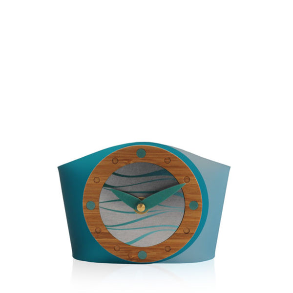 Wave Desk Clock Turquoise