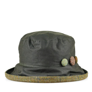 Alexandra British Tweed Rain Hat Olive Brown