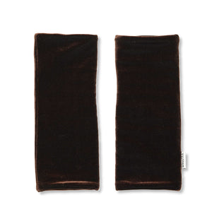 Chocolate Brown Wristees Velvet Fingerless Gloves
