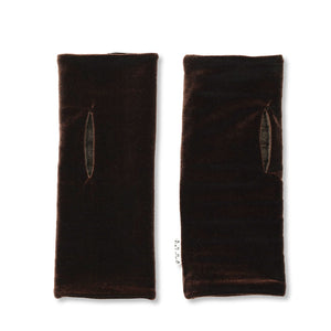 Chocolate Brown Wristees Velvet Fingerless Gloves
