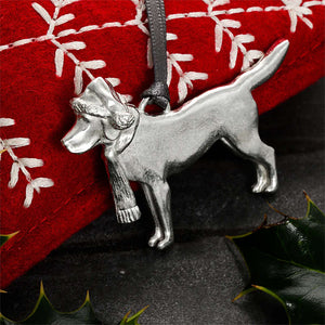 Labrador Pewter Christmas Decoration