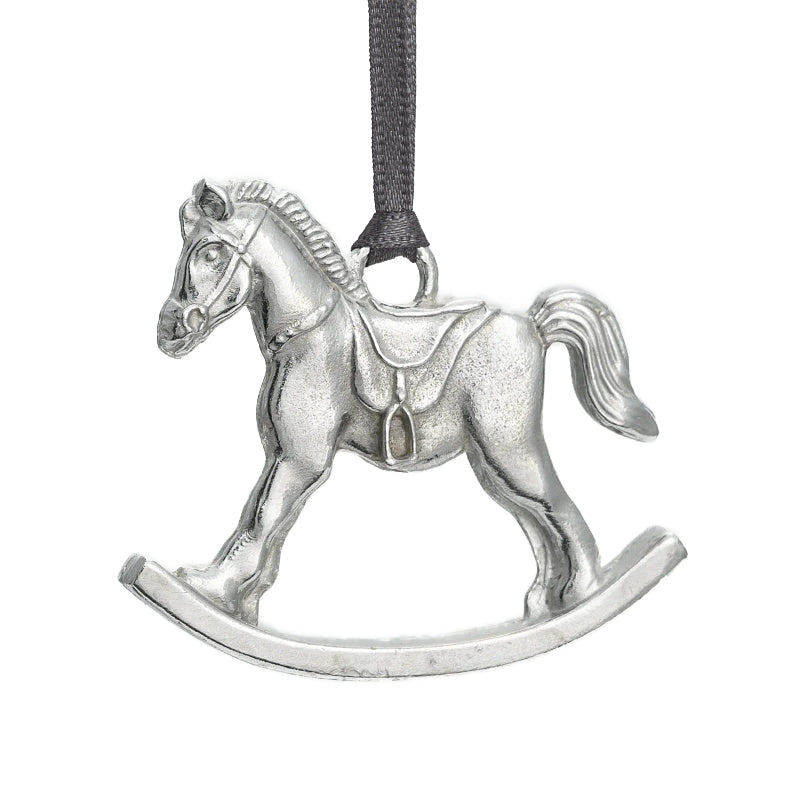 Rocking Horse Pewter Christmas Decoration