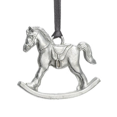 Rocking Horse Pewter Christmas Decoration