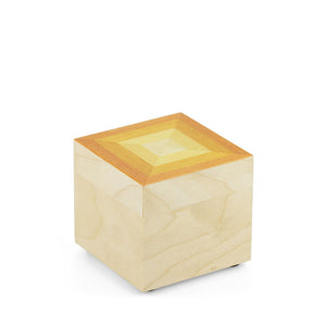 Yellow Prism Solid Wood Cube Box